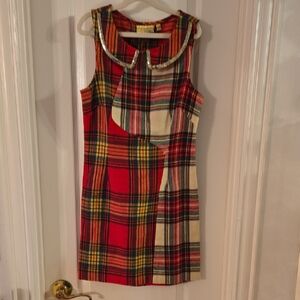 Princess Vera Wang Red Plaid Mini Dress w/ Sequin Neckline | Juniors Size 1 EUC